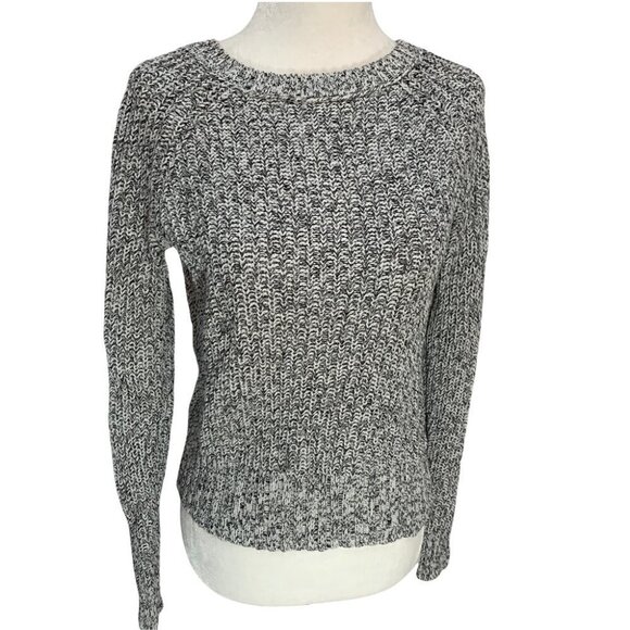 𝅺american Eagle Outfitters🖤White/Black Long Sleeve Cropped Pullover Sweat… - Picture 1 of 10
